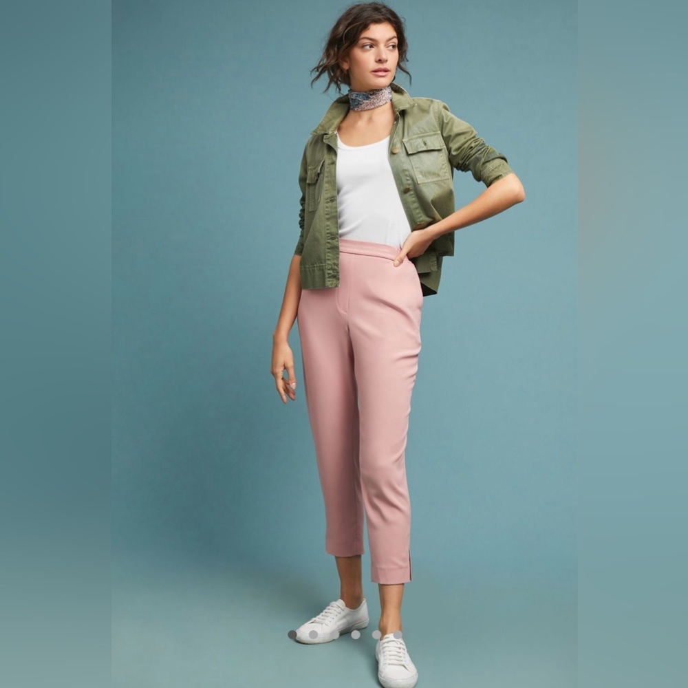 Anthropologie The Essential Crepe Pants In Color Rose | Size Medium
